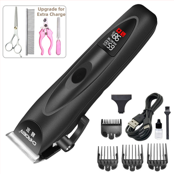 Elektrický grooming kliper pre domáce zvieratá s LCD displejom, model C113, ABS telo, CHAOER, štyri rýchlosti