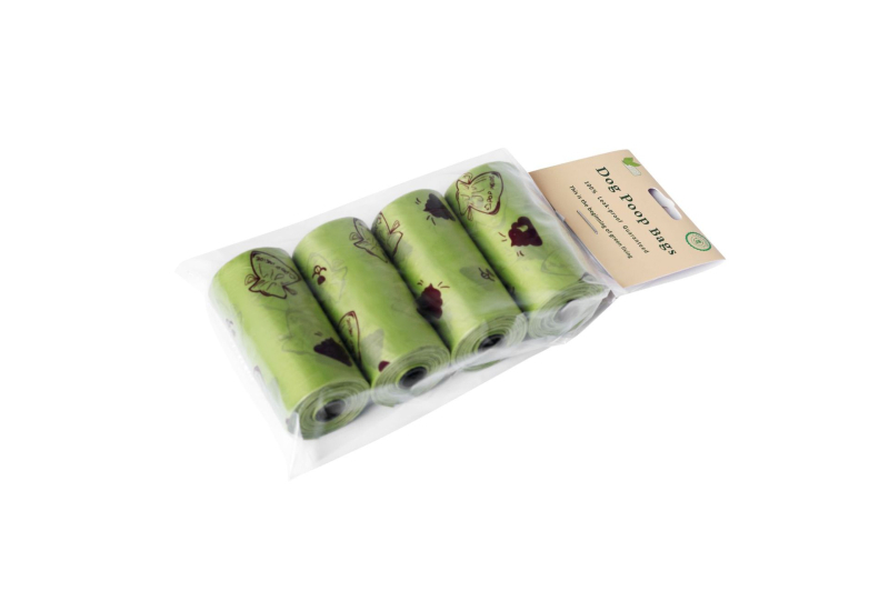 Sada dávkovača sáčkov na exkrementy pre domáce zvieratá s plochým otvorom a dvojvrstvovými vreckami, biodegradovateľné vrecká 1.2