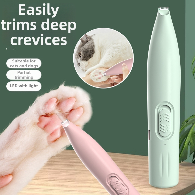 Elektrisks mājdzīvnieku matu griezējs ar LED gaismu kaķiem un suņiem — ABS + nerūsējošā tērauda konstrukcija, zīmols Three Southern One Wood, paredzēts ķepu apgriešanai.