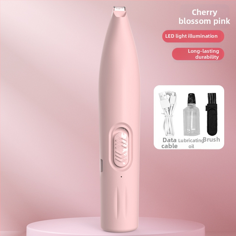 Elektrický zastrihávač srsti pre domáce zvieratá s LED svetlom pre mačky a psy — konštrukcia z ABS + nehrdzavejúcej ocele, značka Three Southern One Wood, určený na strih labiek.