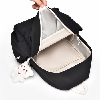 Feisha rucsac unisex din poliester, pentru școală, compatibil cu laptop de 14 inchi, capacitate sub 20 L, model solid, stil colegiu