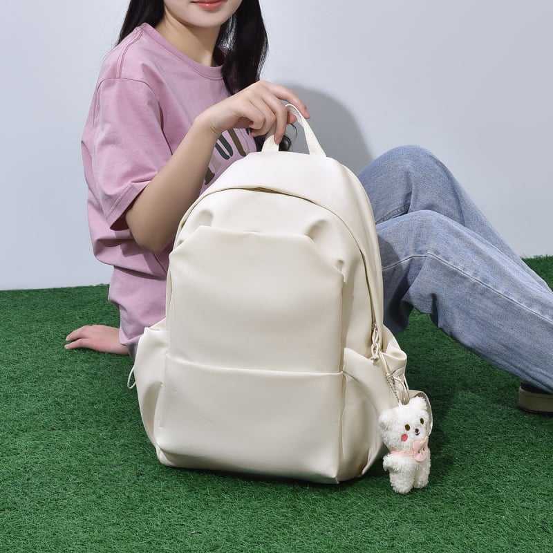 Feisha rucsac unisex din poliester, pentru școală, compatibil cu laptop de 14 inchi, capacitate sub 20 L, model solid, stil colegiu