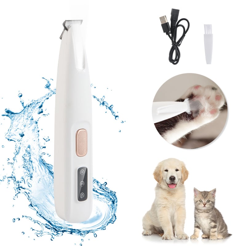 Zastrihávač srsti pre mačky a psy s bezkartovým motorom, čepele z nehrdzavejúcej ocele, zabudovaná batéria 100–300 mAh, čepele ľahko umývateľné