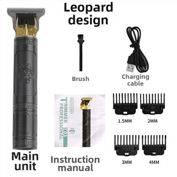 Nabíjateľný kadernícky strojček na vlasy s odnímateľnou, umývateľnou hlavou noža, nerezové čepele, motor s kefou, nízka hlučnosť, na všeobecné použitie