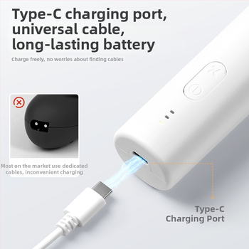 HC-W008 Detský holiaci strojček na vlasy s ultra tichým motorom, vodeodolný, vstavaná batéria, keramické čepele, doba prevádzky 0–1 h