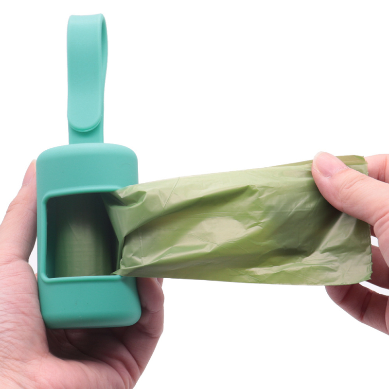 Dispenzor tašiek na odpad pre domáce zvieratá, silikón, prenosný, rolovací typ