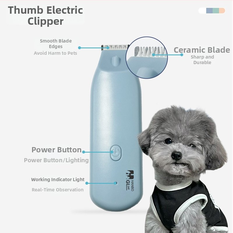 Pet elektriskais griezējs kaķiem un suņiem – Materiāls: ABS+keramika+nerūsējošais tērauds 301; Zems troksnis ar apgaismojumu