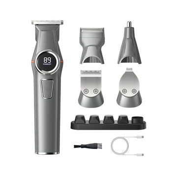 5-v-1 holiaci strojček na vlasy, dvojrýchlostný, plne umývateľný po tele, odnímateľné ostre, z nehrdzavejúcej ocele