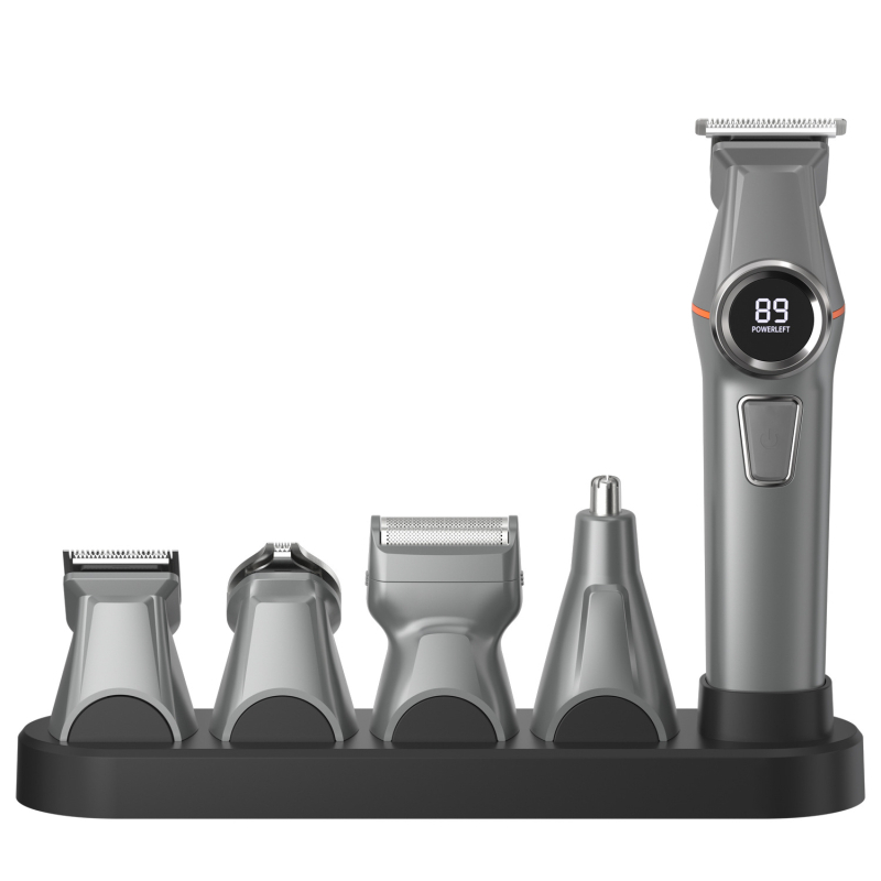 5-v-1 holiaci strojček na vlasy, dvojrýchlostný, plne umývateľný po tele, odnímateľné ostre, z nehrdzavejúcej ocele