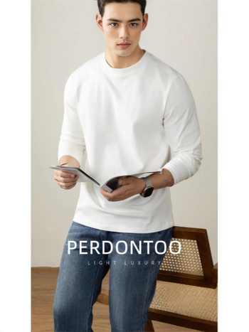 270 g, 100% prešovaná bavlna, dlhé rukávy, pánske tričko, okrúhly výstrih, jesenné-zimné nosenie