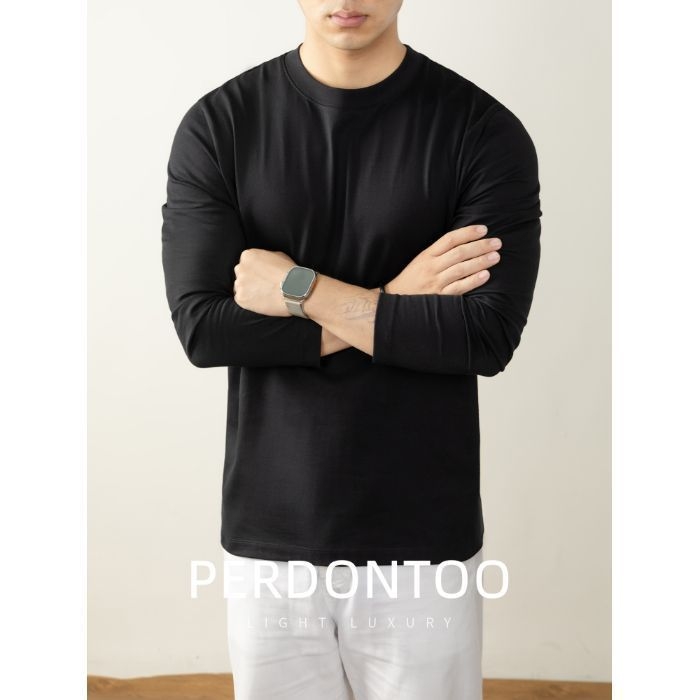 270 g, 100% prešovaná bavlna, dlhé rukávy, pánske tričko, okrúhly výstrih, jesenné-zimné nosenie