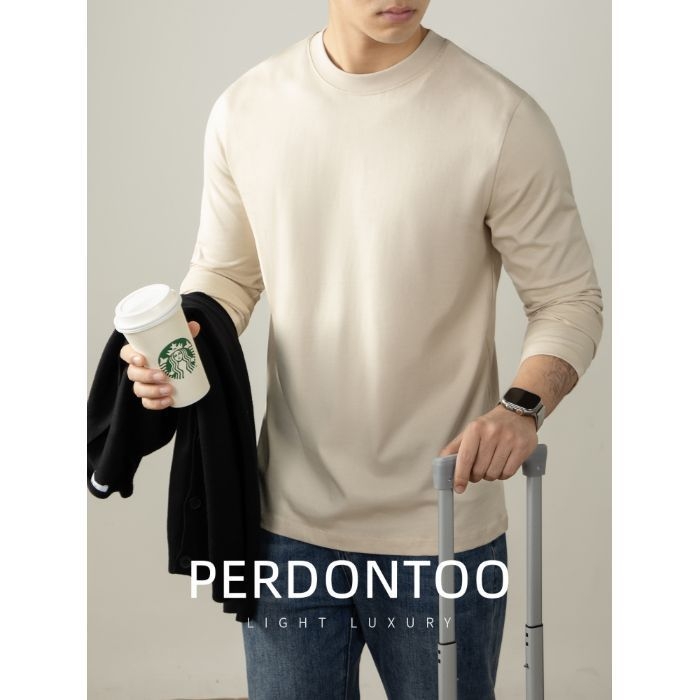 270 g, 100% prešovaná bavlna, dlhé rukávy, pánske tričko, okrúhly výstrih, jesenné-zimné nosenie