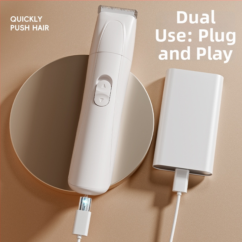 3-v-1 Sada starostlivosti o domáce zvieratá: Elektrický strihací stroj pre psy, brúska na nechty pre mačky, pedikúrny nástroj – konštrukcia z ABS a nerezovej ocele