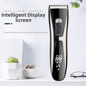 Elektrický kadernícky strojček na vlasy - univerzálne použitie, model R-916, čepeľ z nehrdzavejúcej ocele, zabudovaná batéria 1200–2000mAh, výdrž 1–3 hodiny, brúsený motor, umývateľný vodou