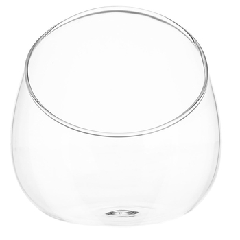 Geometrická váza z borosilikátového skla pre mach a sukulenty — fúkané sklo, leštený povrch, geometrický tvar, možnosť potlače loga