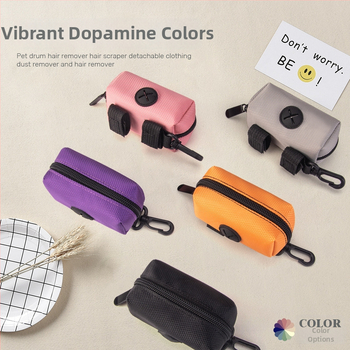 Dávkovač tašiek na exkrementy pre domáce zvieratá s úložným priestorom, prenosný, polyester, štandardná hrúbka