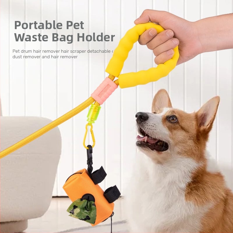 Dávkovač tašiek na exkrementy pre domáce zvieratá s úložným priestorom, prenosný, polyester, štandardná hrúbka