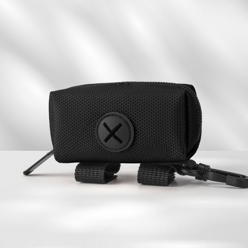 Dávkovač tašiek na exkrementy pre domáce zvieratá s úložným priestorom, prenosný, polyester, štandardná hrúbka