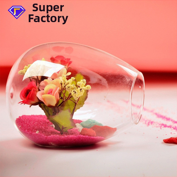 mxmade bočné otváracie priehľadné sklenené vázy pre hydroponické sukulentné rastliny — fúkané borosilikátové sklo, leštený povrch, prispôsobiteľné