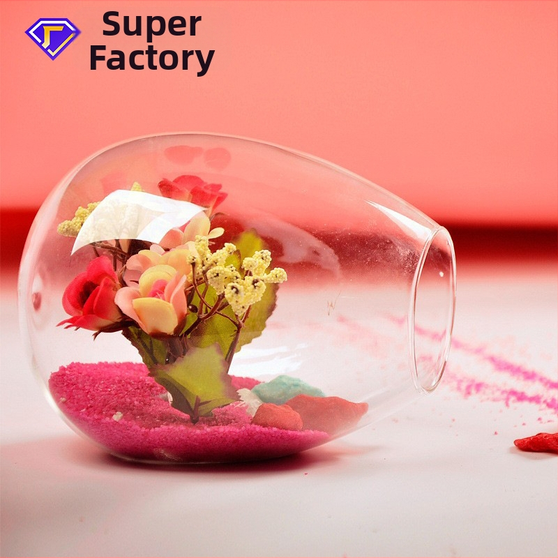 mxmade bočné otváracie priehľadné sklenené vázy pre hydroponické sukulentné rastliny — fúkané borosilikátové sklo, leštený povrch, prispôsobiteľné