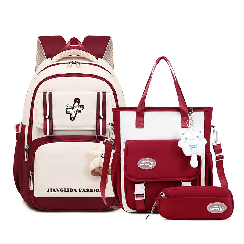 Jianglida Oxford látkový batoh — pre dievčatá na základnú a strednú školu, mestský štýl, nepremokavý, ultraľahký, znižuje zaťaženie, s popruhmi s vzduchovým vankúšom