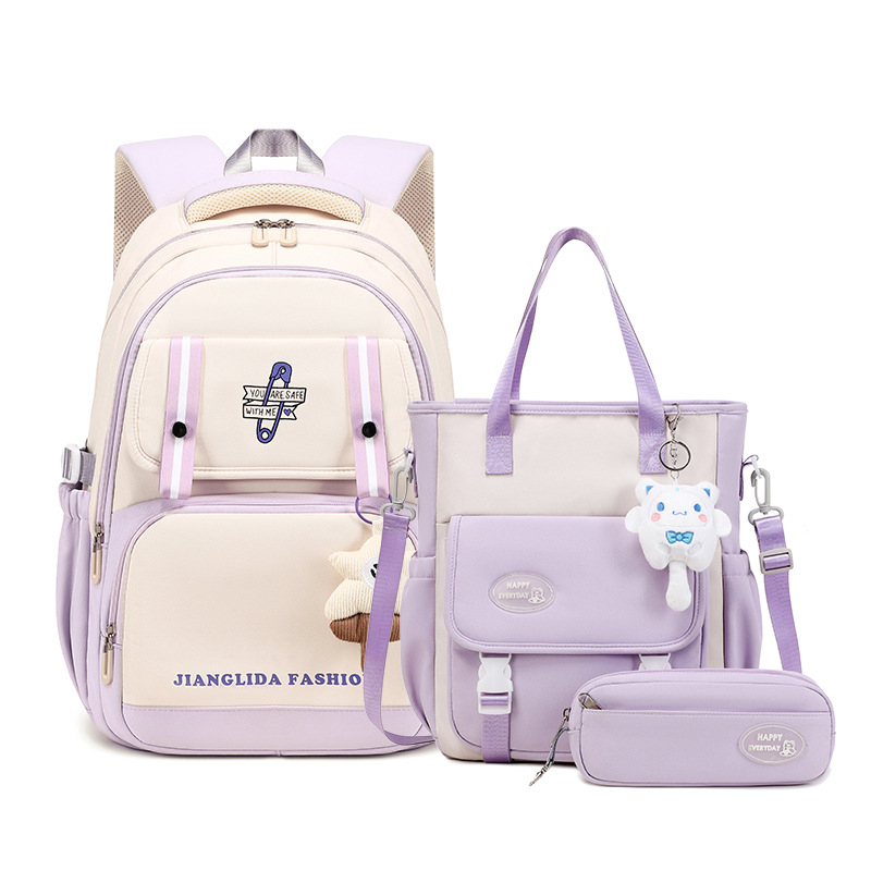 Jianglida Oxford látkový batoh — pre dievčatá na základnú a strednú školu, mestský štýl, nepremokavý, ultraľahký, znižuje zaťaženie, s popruhmi s vzduchovým vankúšom