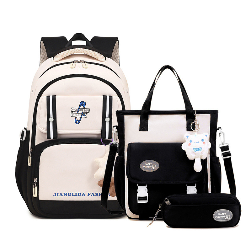 Jianglida Oxford látkový batoh — pre dievčatá na základnú a strednú školu, mestský štýl, nepremokavý, ultraľahký, znižuje zaťaženie, s popruhmi s vzduchovým vankúšom