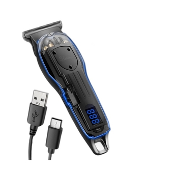 Zastrihávač na vlasy s LCD displejom, kartáčový motor, nehrdzavejúce čepele, vstavaná batéria 500-800 mAh, výdrž 1-3 h