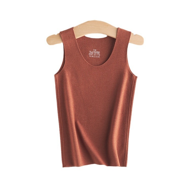 Detská bezšvová športová vesta s vlastným zohrievaním, Derong velúr, kruhový golier, viskoza 61%