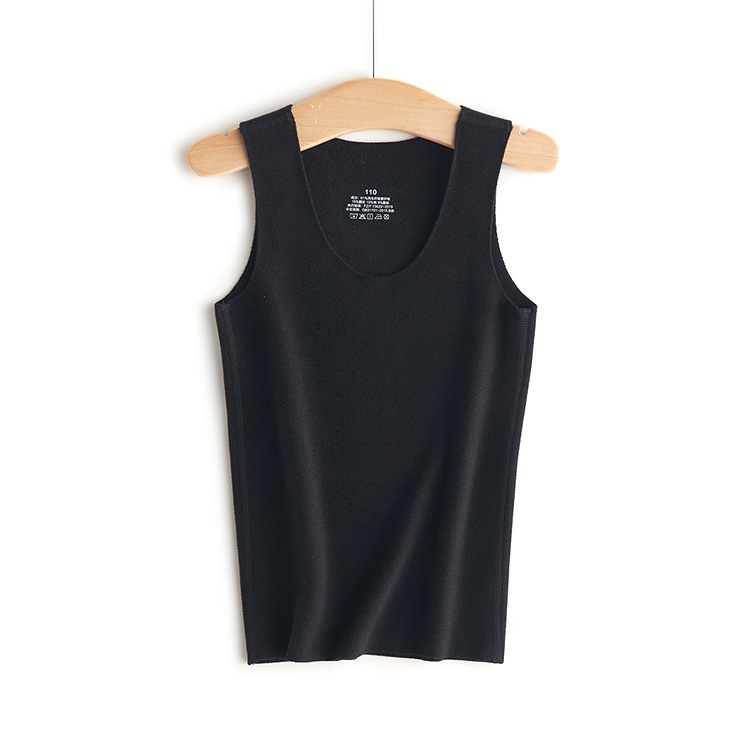 Detská bezšvová športová vesta s vlastným zohrievaním, Derong velúr, kruhový golier, viskoza 61%