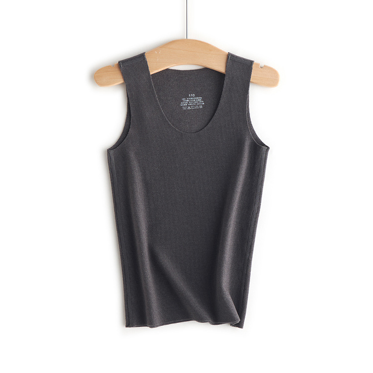 Detská bezšvová športová vesta s vlastným zohrievaním, Derong velúr, kruhový golier, viskoza 61%