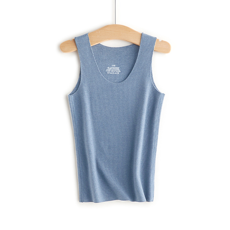 Detská bezšvová športová vesta s vlastným zohrievaním, Derong velúr, kruhový golier, viskoza 61%