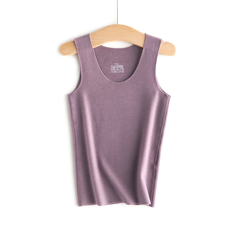 Detská bezšvová športová vesta s vlastným zohrievaním, Derong velúr, kruhový golier, viskoza 61%