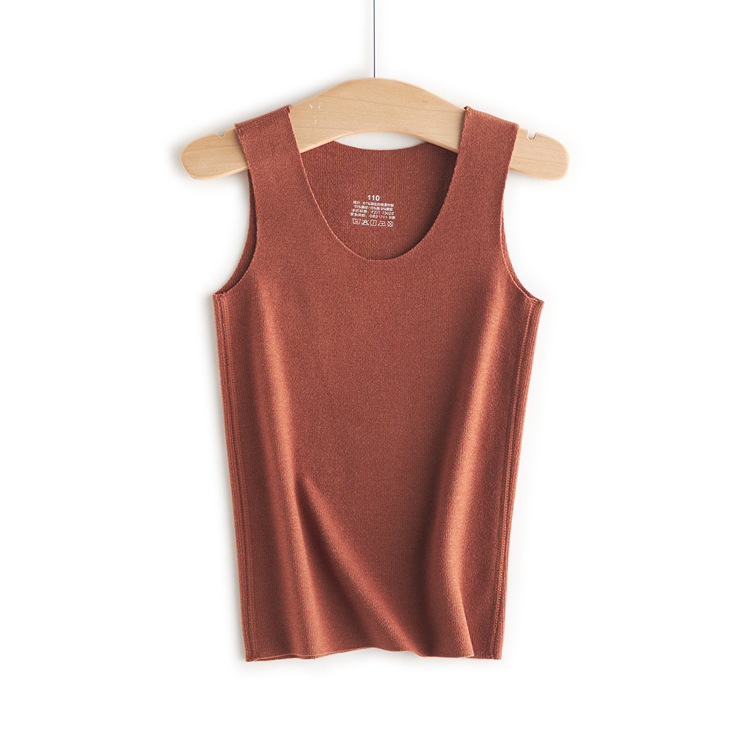 Detská bezšvová športová vesta s vlastným zohrievaním, Derong velúr, kruhový golier, viskoza 61%