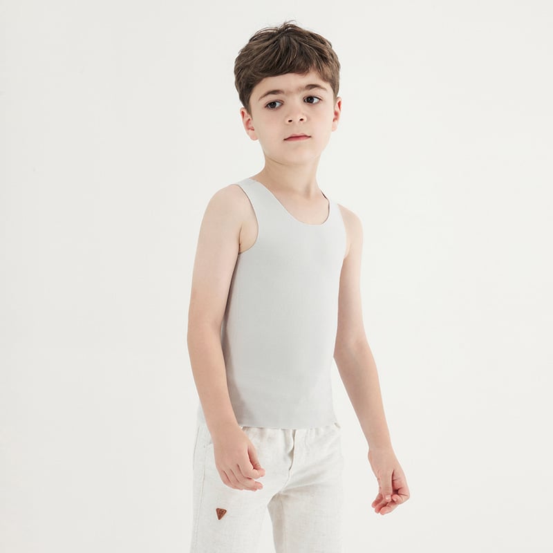 Detská bezšvová športová vesta s vlastným zohrievaním, Derong velúr, kruhový golier, viskoza 61%