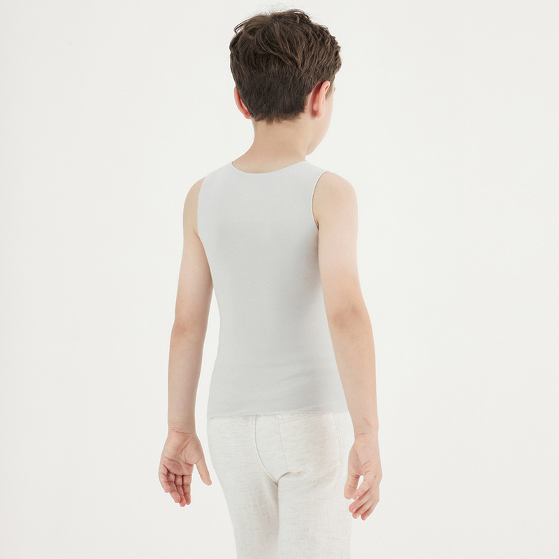 Detská bezšvová športová vesta s vlastným zohrievaním, Derong velúr, kruhový golier, viskoza 61%