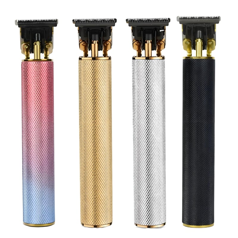 Elektrický strihací stroj na vlasy s keramickou čepeľou, brúsený motor, vstavaná batéria 100–300 mAh, výdrž 1–3 h, vymeniteľná umývateľná čepeľ, hliníkové puzdro