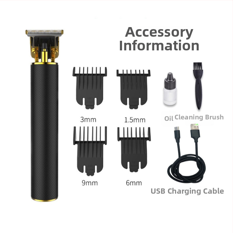 Elektrický strihací stroj na vlasy s keramickou čepeľou, brúsený motor, vstavaná batéria 100–300 mAh, výdrž 1–3 h, vymeniteľná umývateľná čepeľ, hliníkové puzdro