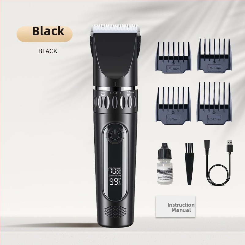Strihací strojček na vlasy s USB napájaním, vstavaná batéria 1000–1200 mAh, čepeľ z nerezovej ocele (odnímateľná a umývateľná), hluk 36–45 dB