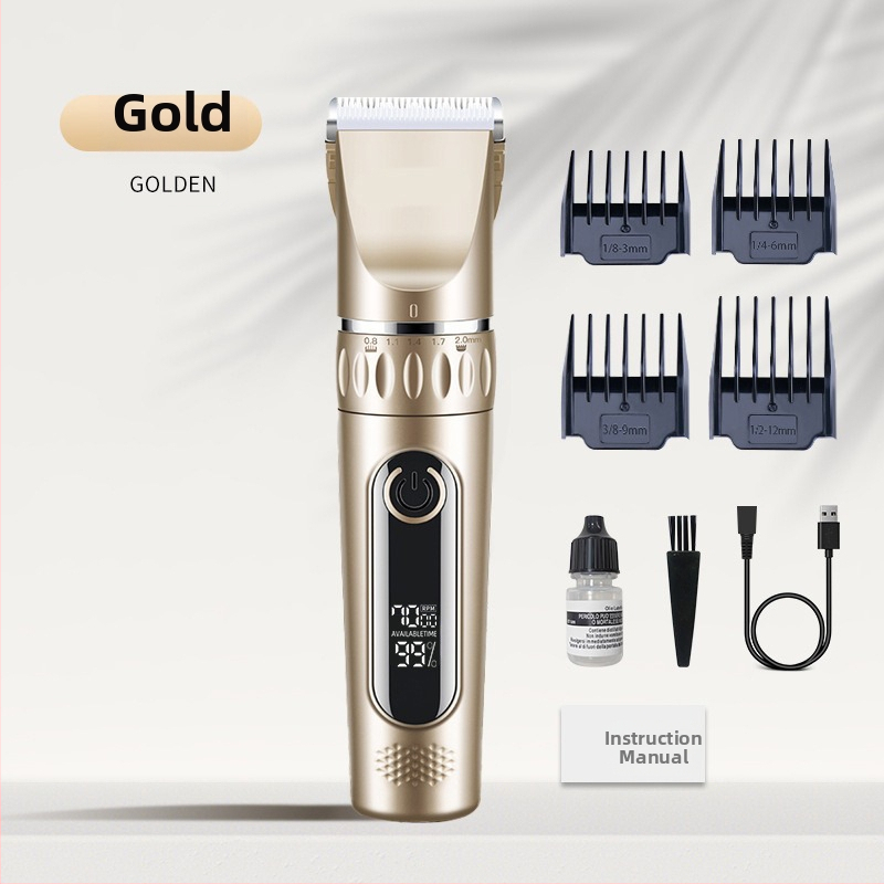 Strihací strojček na vlasy s USB napájaním, vstavaná batéria 1000–1200 mAh, čepeľ z nerezovej ocele (odnímateľná a umývateľná), hluk 36–45 dB