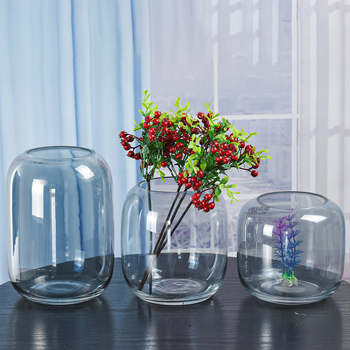 Γυάλινο βάζο μπονσάι με βρύα και μικροτοπίο, ελλειπτικού σχήματος, φυσητό γυαλί, εξατομίκευση