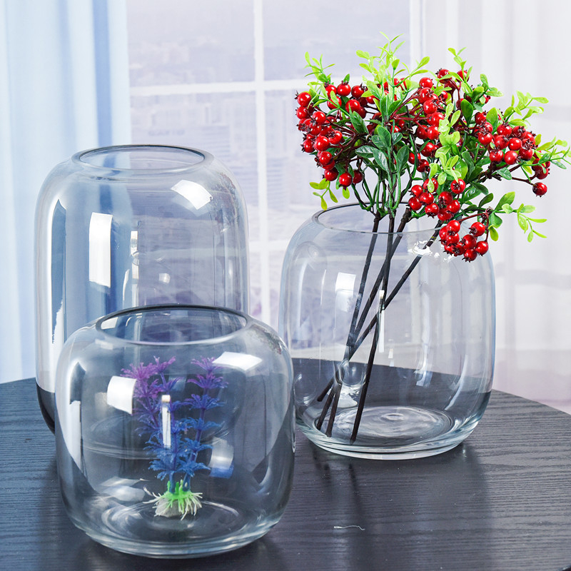 Стъклена ваза за бонсай с мъх и микро ландшафт, елипсовидна форма, издухано стъкло, персонализиране