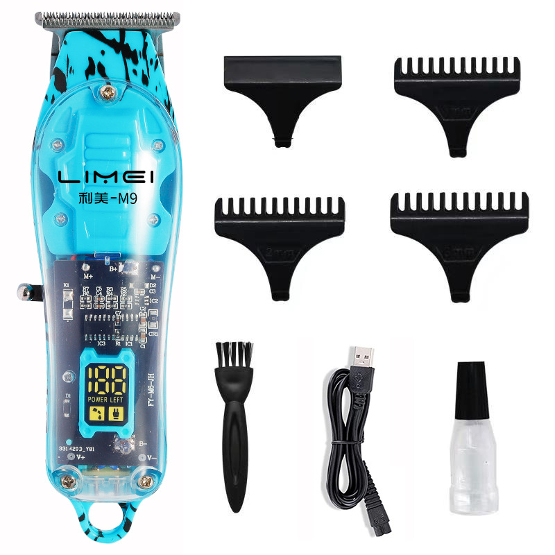 Kaderný stroj s čepeľou z titánovej zliatiny, zabudovaná batéria 1200–2000 mAh, prevádzková doba 1–3 h, kefový motor, hlučnosť 46–70 dB