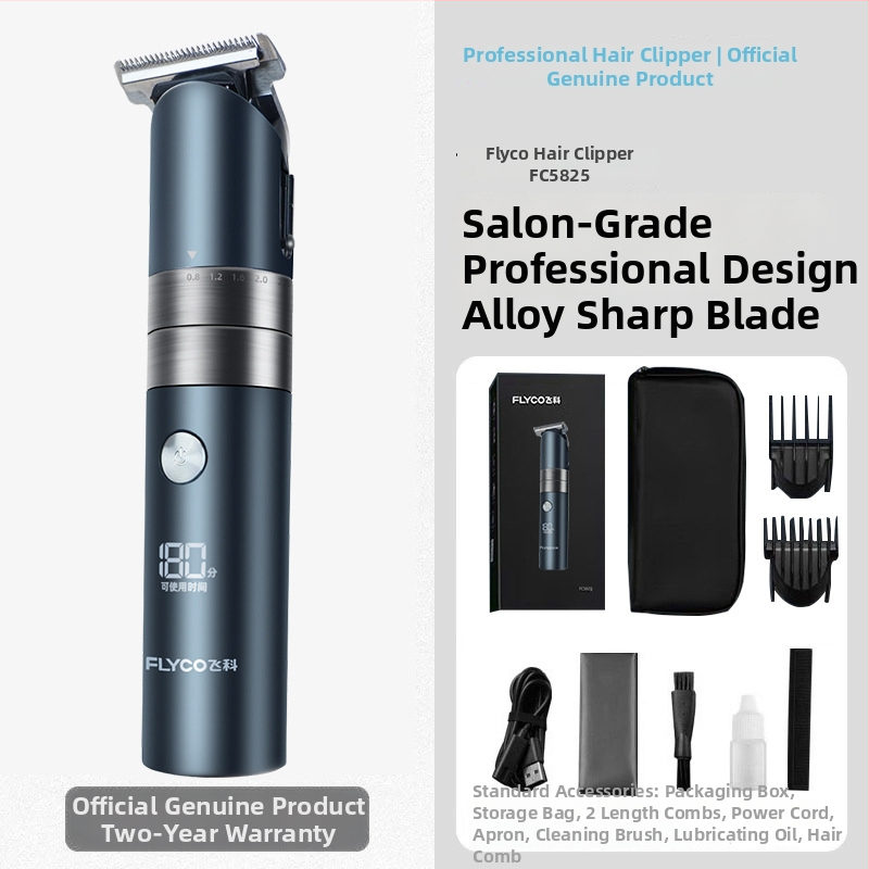 Elektrický holiaci strojček na vlasy pre domáce použitie s vstavanou batériou 500-800 mAh, čepele z titánovej zliatiny, kartáčový motor, vodotesný, výdrž batérie 1-3 h