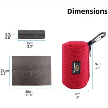 Dispenser na vrecká na psie výkaly, ručný, sieťovaná tkanina, priedušný, vonkajšie použitie