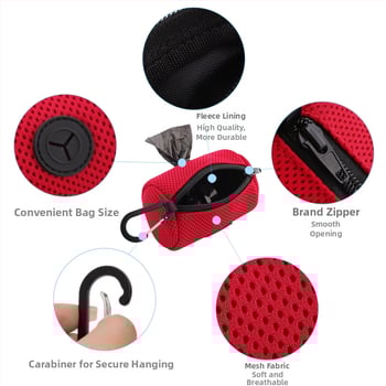 Dispenser na vrecká na psie výkaly, ručný, sieťovaná tkanina, priedušný, vonkajšie použitie