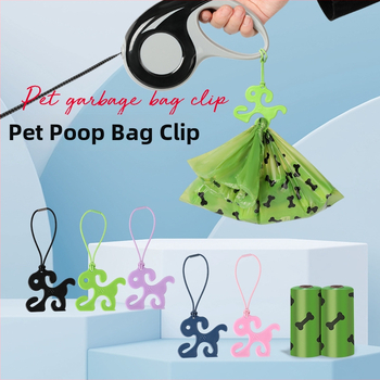 Klip na tašky pre psa na vôdzke, hands-free, dizajn s plochými ústami, HDPE vysoká hustota, štandardná hrúbka