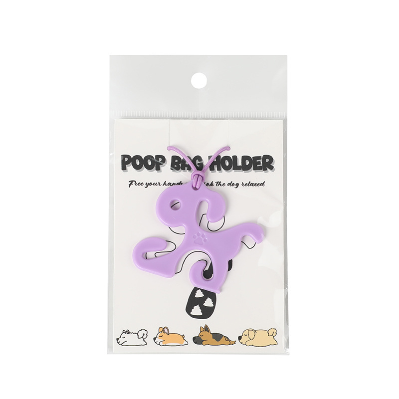 Klip na tašky pre psa na vôdzke, hands-free, dizajn s plochými ústami, HDPE vysoká hustota, štandardná hrúbka