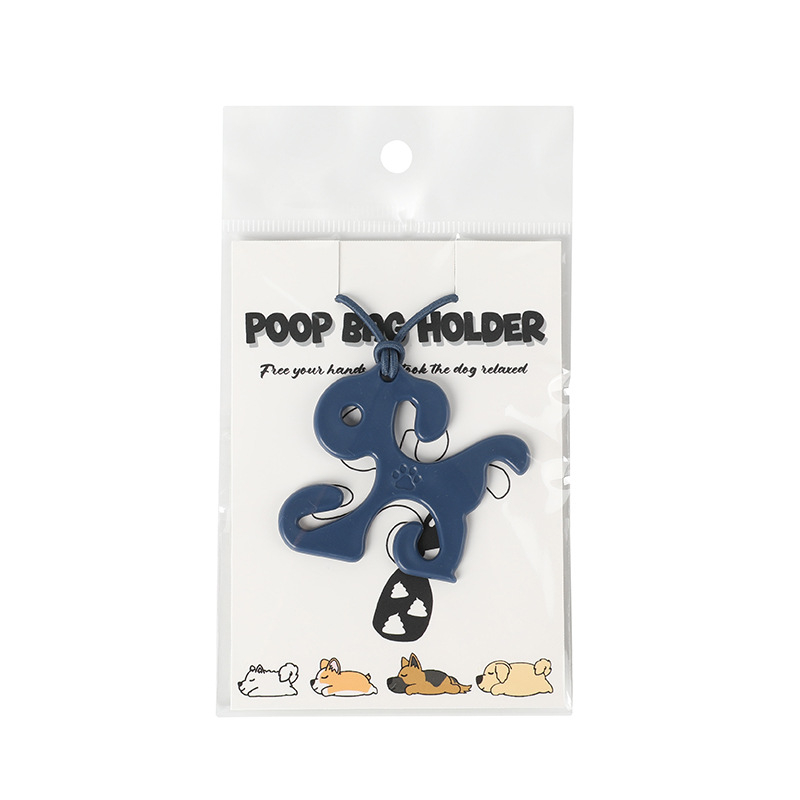 Klip na tašky pre psa na vôdzke, hands-free, dizajn s plochými ústami, HDPE vysoká hustota, štandardná hrúbka