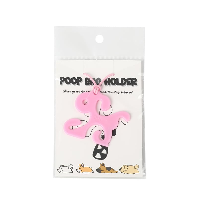 Klip na tašky pre psa na vôdzke, hands-free, dizajn s plochými ústami, HDPE vysoká hustota, štandardná hrúbka